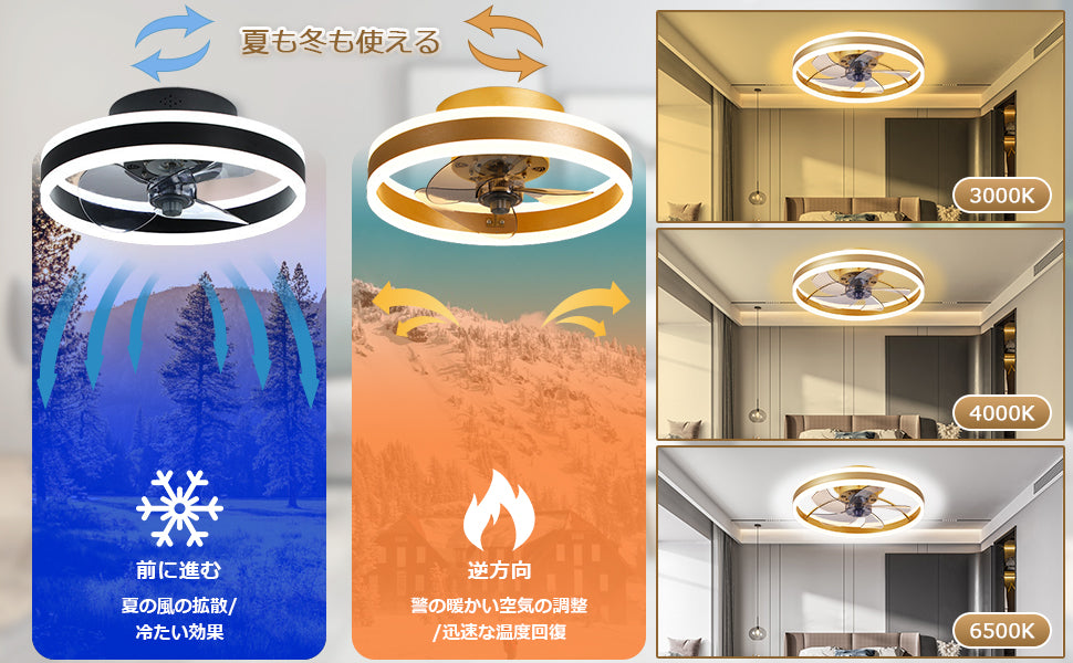 省エネ静音シーリングファンライト|LEDファン付き照明で快適な室内環境を!簡単インストール対応