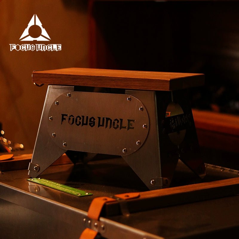 FOCUS UNCLE・レトロハンドメイド:木製&ステンレス製アウトドアキャンプスツール - CALAFO