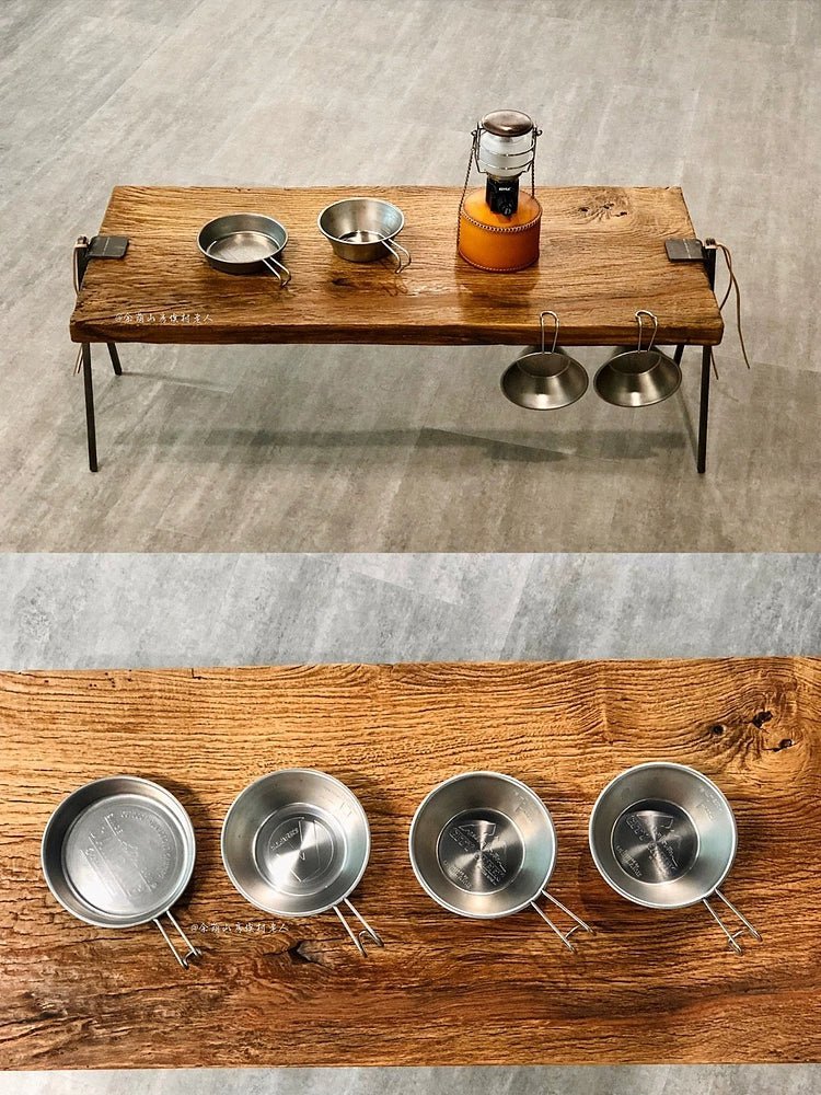 FOCUS UNCLEクルミ木製レトロな折りたたみ式アウトドアキャンプテーブル「SOLO」 - CALAFO