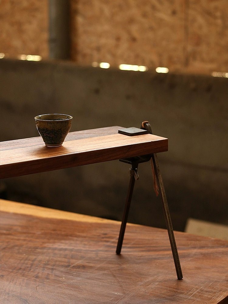 FOCUS UNCLEクルミ木製レトロな折りたたみ式アウトドアキャンプテーブル「SOLO」 - CALAFO