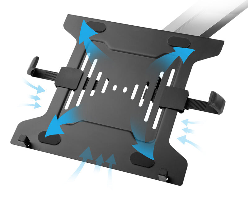 人間工学に基づいたデザインの多関節ノートパソコンアームで快適さと生産性をアップ!