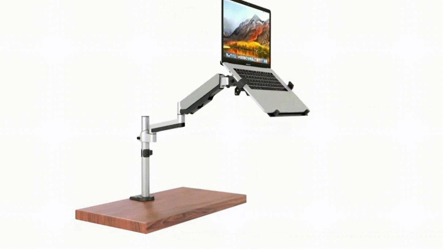 Increase comfort and productivity with this ergonomically designed articulating laptop arm!